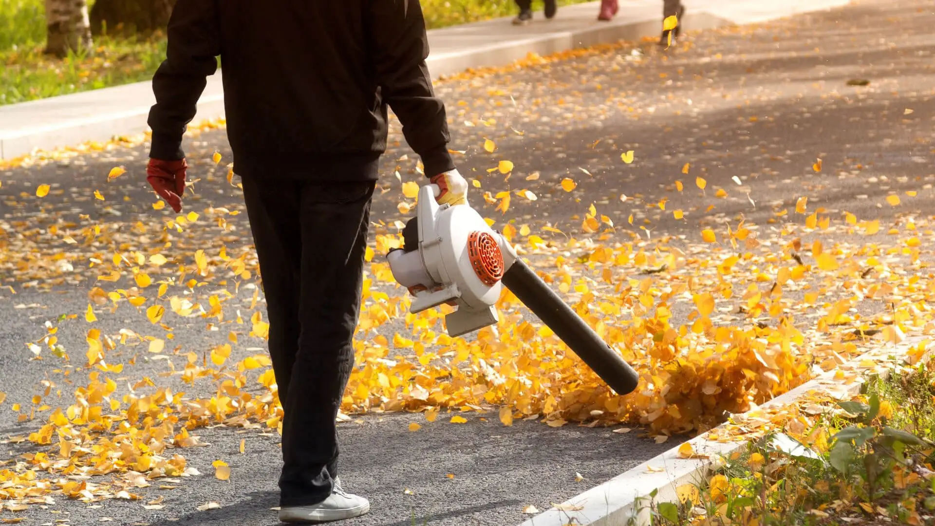 how much dnb does electric leaf blower produce